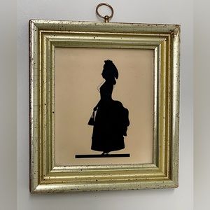 1930s Pre WWII Antique Borghese Italy Framed Silhouette of Martha Washington